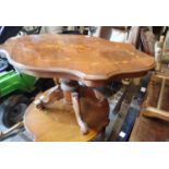 Mahogany coffee table with carved supports. Not available for in-house P&P, contact Paul O'Hea at