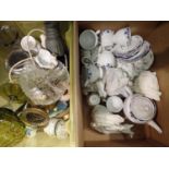 Two boxes of mixed household ceramics including two tea sets. P&P Group 3 (£25+VAT for the first lot