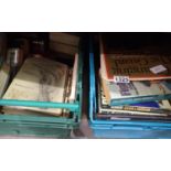 Two boxes of mixed books including Military related examples. Not available for in-house P&P,