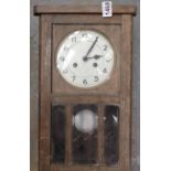 An oak cased wall clock for restoration. Not available for in-house P&P, contact Paul O'Hea at