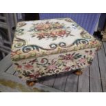 An upholstered sewing chest/ stool on legs. Not available for in-house P&P, contact Paul O'Hea at