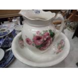 Large Victorian ewer and wash bowl set. Not available for in-house P&P, contact Paul O'Hea at