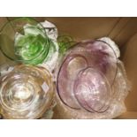 A selection of coloured glass bowls. Not available for in-house P&P, contact Paul O'Hea at Mailboxes