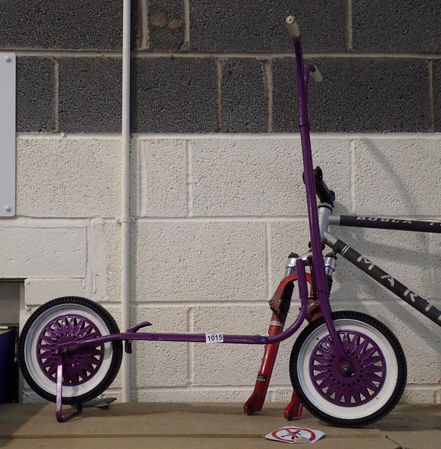 Triang purple childs scooter. Not available for in-house P&P, contact Paul O'Hea at Mailboxes on