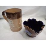 Doulton Lambeth harvest mug and similar vase. P&P Group 3 (£25+VAT for the first lot and £5+VAT