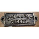 Cast iron Bull**** Corner plaque, 16 x 16 cm. P&P Group 1 (£14+VAT for the first lot and £1+VAT