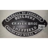 Cast iron Coach Builder sign, 20 x 10 cm. P&P Group 2 (£18+VAT for the first lot and £3+VAT for