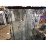 Ikea glass single door display cabinet, 43 x 37 x 163 cm H. Not available for in-house P&P,