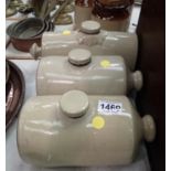 Three stoneware hot water bottles. Not available for in-house P&P, contact Paul O'Hea at Mailboxes