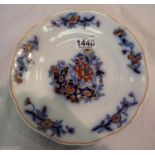 19th Century Davenport porcelain plate circa 1844, with painted and gold floral decoration, D: 23