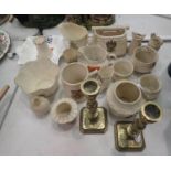 Seventeen mixed Crested Ware items including Goss & Arcadian. Not available for in-house P&P,