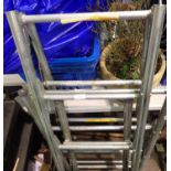 Heavy steel fold out metal ladder. Not available for in-house P&P, contact Paul O'Hea at Mailboxes