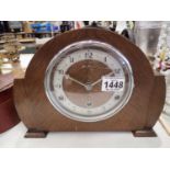 An oak cased Bentima Westminster chime mantle clock. Not available for in-house P&P, contact Paul