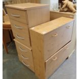 Two matching bedside tables with a shoe chest. Not available for in-house P&P, contact Paul O'Hea at