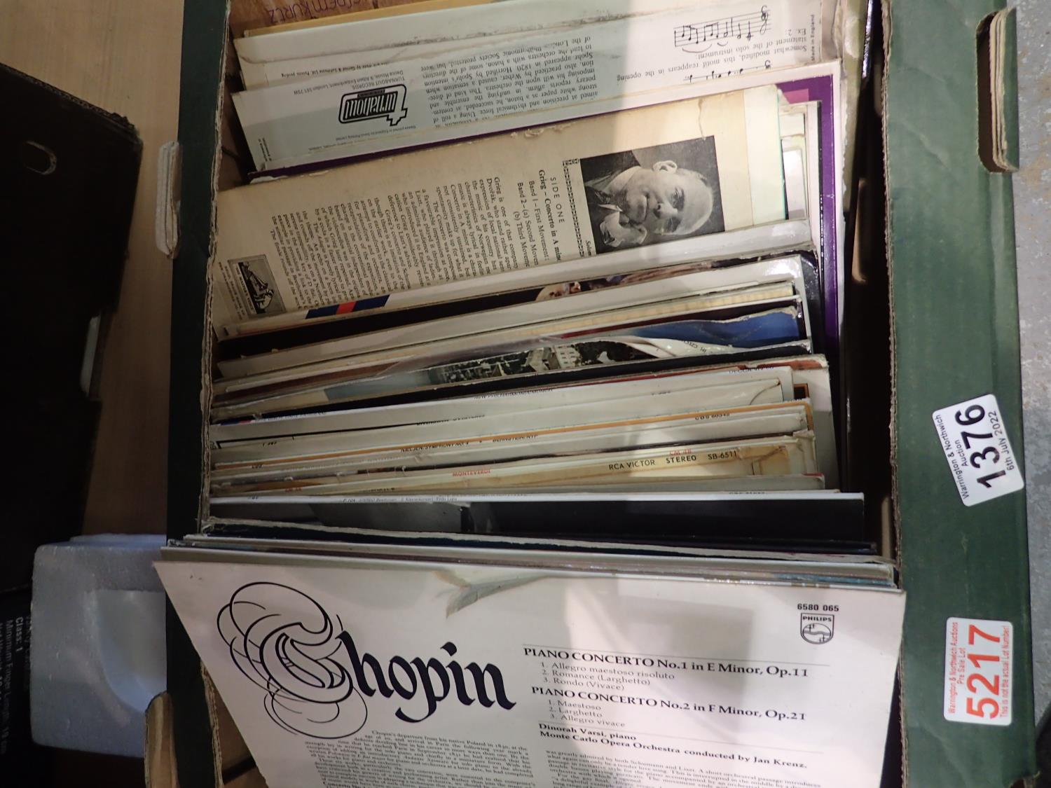 Approximately eighty classical LPs including Chopin. Not available for in-house P&P, contact Paul