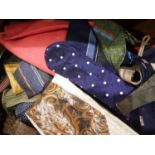Box of vintage ties, braces, hats etc. Not available for in-house P&P, contact Paul O'Hea at
