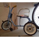 Vintage blue childs tricycle. Not available for in-house P&P, contact Paul O'Hea at Mailboxes on