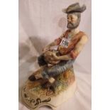 Capodimonte figurine of Fisherman, H: 25 cm. Not available for in-house P&P, contact Paul O'Hea at