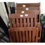 Four wooden folding garden chairs. Not available for in-house P&P, contact Paul O'Hea at Mailboxes