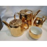 Royal Worcester four piece gilded tea set. Not available for in-house P&P, contact Paul O'Hea at