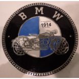 Cast iron BMW wall plaque, 27 x 22 cm. P&P Group 2 (£18+VAT for the first lot and £3+VAT for