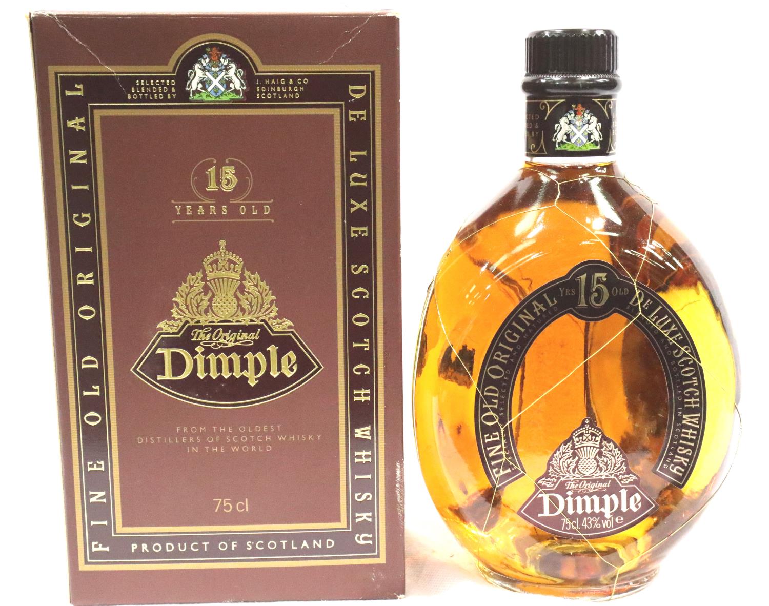 Boxed 75cl bottle 15 year old dimple scotch whisky, seal intact. P&P Group 2 (£18+VAT for the