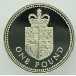 1988 silver proof Piedfort one pound coin, boxed with CoA. P&P Group 1 (£14+VAT for the first lot
