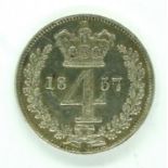 1857 Maundy fourpence of Queen Victoria. P&P Group 1 (£14+VAT for the first lot and £1+VAT for