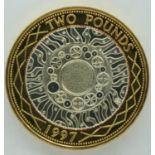 1997 silver proof two pound coin, boxed with CoA. P&P Group 1 (£14+VAT for the first lot and £1+