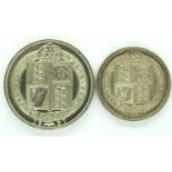 Silver sixpence and shilling of Queen Victoria, EF grade. P&P Group 1 (£14+VAT for the first lot and