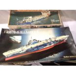 Revell 1/300 scale Geopotes 14 Dredger and Heller 1/400 scale H.M.S Illustrious Aircraft carrier.