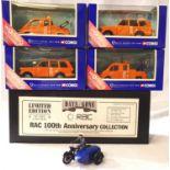 Four Corgi RAC related vehicles, two Range Rovers, two transit wrecker. Also days gone RAC 100th