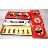 Britains 8802 Worcestershire Regiment set of six pieces, plus 7229 three mounted horse guards,