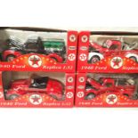 Four Texaco 1/32 scale Ford vehicles, comprising of pick up, breakdown crane, fire engine, service