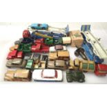 Twenty Dinky toys, Corgi toys, spot-on etc. Play worn vehicles, mostly suitable for refurbishment/