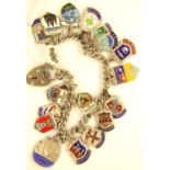 Sterling silver charm bracelet with sixteen charms, combined 34g. P&P Group 1 (£14+VAT for the first