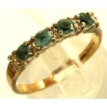 9ct gold diamond and aquamarine ring, size N, 2.1g. P&P Group 1 (£14+VAT for the first lot and £1+