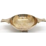 Scottish white metal quaich bowl, H: 16 cm. P&P Group 2 (£18+VAT for the first lot and £3+VAT for