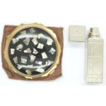 1950s Stratton powder compact with abalone decoration and a Christian Dior Atomiser. P&P Group 1 (£