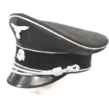 German WWII replica SS officers dress cap. P&P Group 2 (£18+VAT for the first lot and £3+VAT for