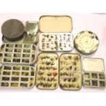 Mixed fishing flies in fly boxes to include Hardy. P&P Group 2 (£18+VAT for the first lot and £3+VAT