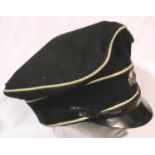 Third Reich Allgemeine SS NCO visor cap, lacking Eagle badge. P&P Group 2 (£18+VAT for the first lot