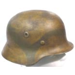 WWII German helmet with liner. P&P Group 2 (£18+VAT for the first lot and £3+VAT for subsequent