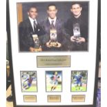 FIFA World PLayer Gala 2002 signed montage with Eto, Lampard and Ronaldinho, overall 68 x 55 cm, and