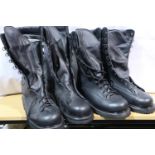 Six boxed pairs of leather unissued Italian military boots with two unboxed pairs, sizes 39 (x3), 40