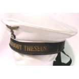 German WWII re enactment Kriegsmarine sailors cap, named to U Jagdboot Theseus. P&P Group 2 (£18+VAT