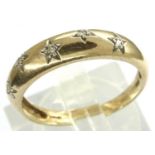 9ct gold gypsy set diamond ring, size M, 2.0g. P&P Group 1 (£14+VAT for the first lot and £1+VAT for