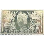 925 silver gilt stamp ingot, L: 40 mm, 20g. P&P Group 1 (£14+VAT for the first lot and £1+VAT for