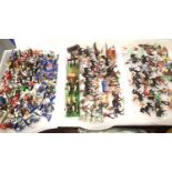 Approximately 120 plastic soldiers, various makes and types including canons, horse etc, in mostly