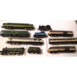 Seven OO scale locomotives including Intercity three car set, Deltic, class 31, class 92, 0.4.0